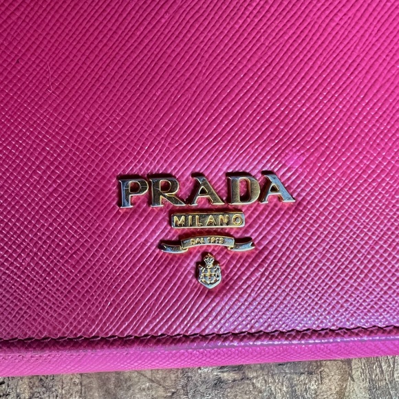 *EUC* AUTHENTIC Prada Raspberry Saffiano Leather Continental Long Wallet - Picture 2 of 11